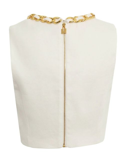 TOP WITH JEWEL CHAIN ELISABETTA FRANCHI | TO06062E2360 avorio